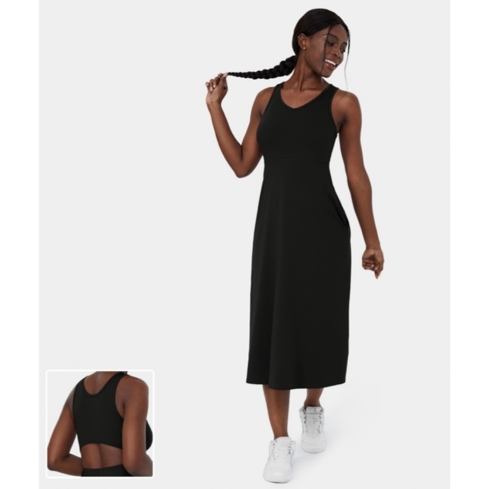 HALARA Black Midi Dress | Size Small